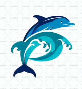 Delfin und Ozeanwelle